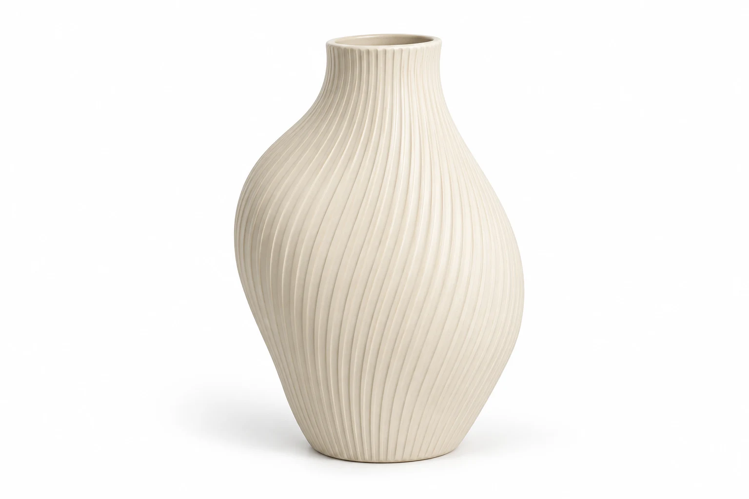 Bình hoa gốm gân minh họa cho danh mục Đồ Trang Trí (Decor)